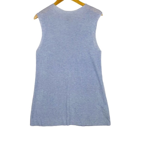 Eileen Fisher Sleeveless Sweater Tunic Light Blue Wool Blend Women's Large - Picture 4 of 4